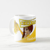 Gelb personifizieren Cheerleader-Mädchen Kaffeetasse (Vorderseite Links)