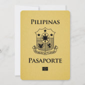 Gelb philippinischer Reisepass Save The Date (Vorderseite)
