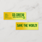 Gelb, phone_recycle, Name, Adresse 1, Adresse… Mini Visitenkarte (Vorne/Hinten)