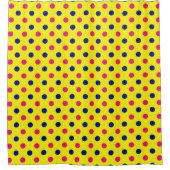 Gelb Pink Blau Punkte Muster Duschvorhang (Vorderseite)