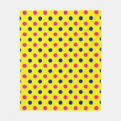 Gelb Pink Blau Punkte-Muster Fleecedecke (Vorderseite)