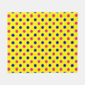 Gelb Pink Blau Punkte-Muster Fleecedecke (Vorderseite (Horizontal))