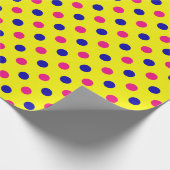 Gelb Pink Blau Punkte Muster Geschenkpapier (Ecke)