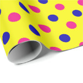 Gelb Pink Blau Punkte Muster Geschenkpapier (Rolleneckpunkt)