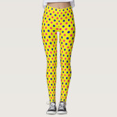 Gelb Pink Blau Punkte Muster Leggings (Vorderseite)