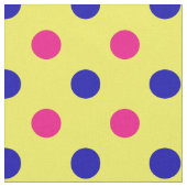 Gelb Pink Blau Punkte Muster Stoff (Nahaufnahme)
