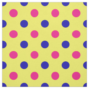 Gelb Pink Blau Punkte Muster Stoff