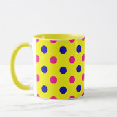 Gelb Pink Blau Punkte Muster Tasse (Links)