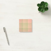 Gelb Pink Grün Karo Patchwork Muster Post-it Klebezettel (Büro)