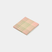 Gelb Pink Grün Karo Patchwork Muster Post-it Klebezettel (angewinkelt)