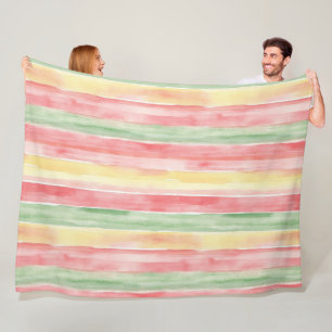 Gelb Pink Mint Streifen Aloha Fleecedecke