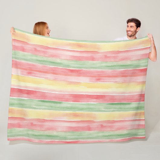 Gelb Pink Mint Streifen Aloha Fleecedecke (Beispiel)