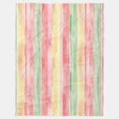 Gelb Pink Mint Streifen Aloha Fleecedecke (Vorderseite)