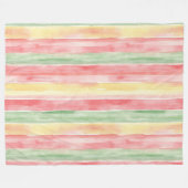 Gelb Pink Mint Streifen Aloha Fleecedecke (Vorderseite (Horizontal))