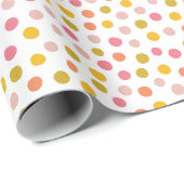 Gelb, Pinsel und Grüntöne Polka Punkte Umhüllungsp Geschenkpapier (Rolleneckpunkt)