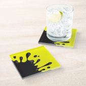 Gelb platsch glasuntersetzer (Schrägansicht)