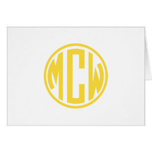 Gelb Preppy Kreis Monogramm DIY Hintergrund
