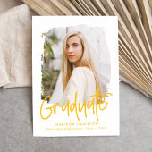 Gelb | Preppy Script Foto Abschluss Ankündigung