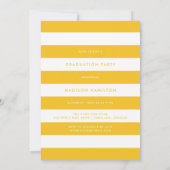 Gelb | Preppy Script Foto Graduation Party Einladung (Rückseite)