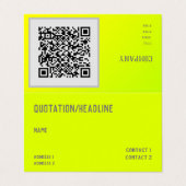 gelb - QR-Code - gefaltet Visitenkarten (Außenseite Aufgefaltet)