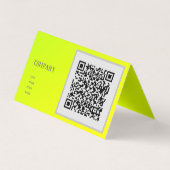 gelb - QR-Code - gefaltet Visitenkarten (Rückseite)