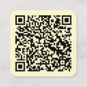 Gelb | QR Code Social Media Hallo Quadratische Visitenkarte (Rückseite)