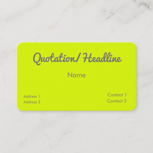 Gelb - QR - Code - Visitenkarte (Vorderseite)