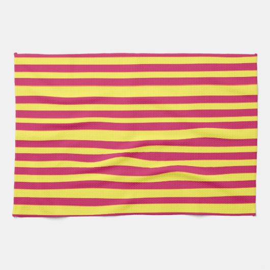 Gelb, Red Spring Mood Lines Küchentuch (Horizontal)