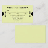 Gelb reservierte Sitzplätze Zahnersatz Terminkarte (Vorne/Hinten)