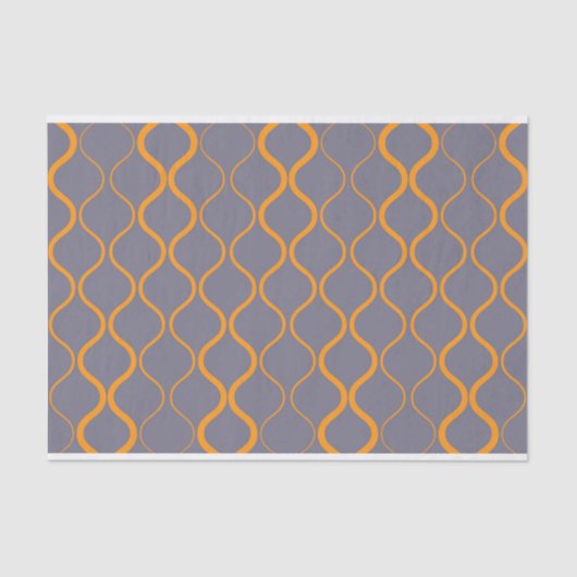 Gelb, Retro, coole trendige, kurvige, gewellte Ill Seidenpapier (Vorderseite)