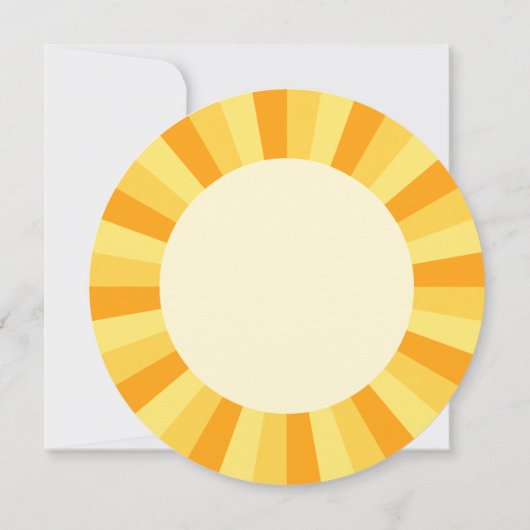 Gelb, Retro hier kommt der Sohn Baby Dusche Einladung (Rückseite)