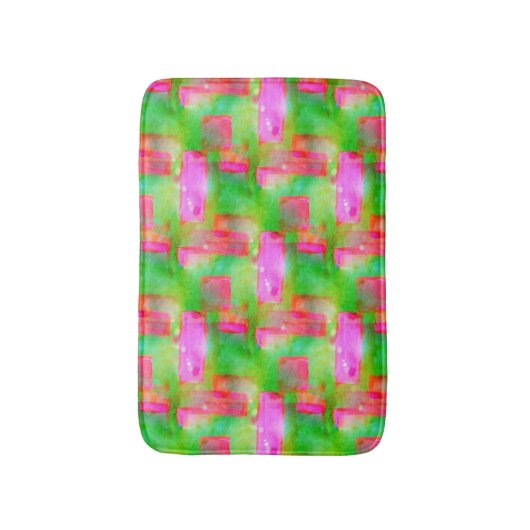 Gelb, rosa, abstrakt gestrichen, hell badematte (Vorderseite Vertikal)