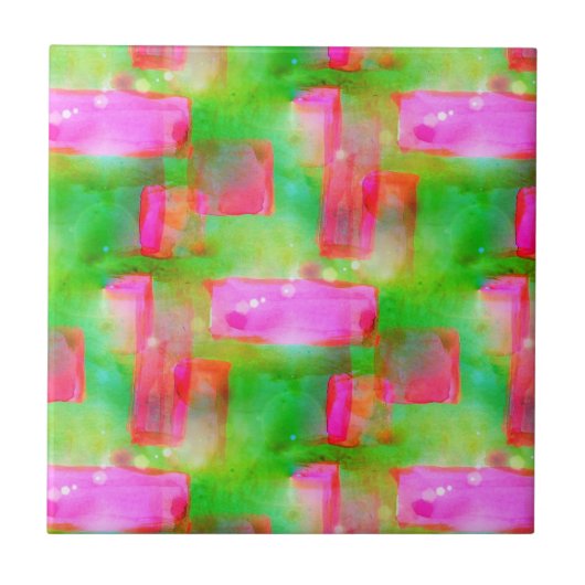 Gelb, rosa, abstrakt gestrichen, hell fliese (Vorderseite)