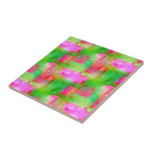 Gelb, rosa, abstrakt gestrichen, hell fliese (Seite)