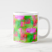 Gelb, rosa, abstrakt gestrichen, hell Jumbo-Tasse (Rechts)