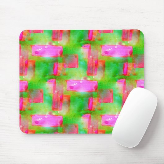 Gelb, rosa, abstrakt gestrichen, hell mousepad (Mit Mouse)