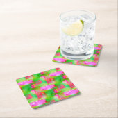 Gelb, rosa, abstrakt gestrichen, hell rechteckiger pappuntersetzer (Vor Ort)