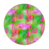 Gelb, rosa, abstrakt gestrichen, hell schneidebrett (Vorderseite)