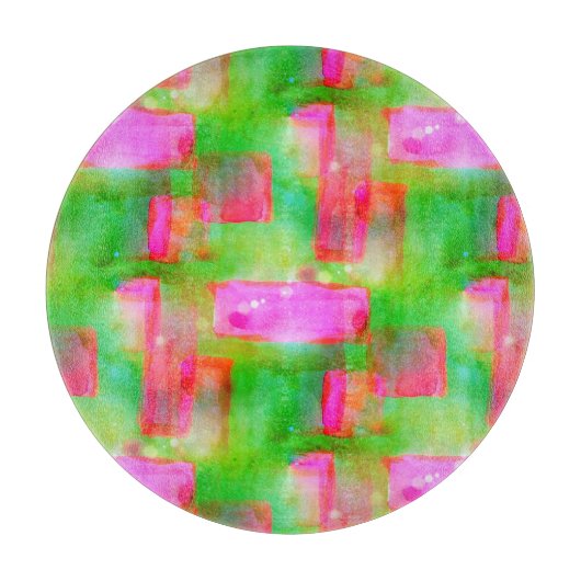 Gelb, rosa, abstrakt gestrichen, hell schneidebrett (Vorderseite)
