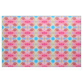 Gelb-rosa Blauer Boho Chic Blütenblume Stoff (Fat Quarter (45,7 x 55,9 cm))