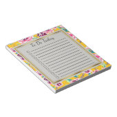 Gelb rosa Blume Gold für Notepad Notizblock (angewinkelt)