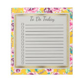 Gelb rosa Blume Gold für Notepad Notizblock (Vorderseite)