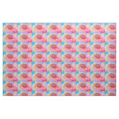 Gelb-rosa Blumenmuster Stoff (Fat Quarter (45,7 x 55,9 cm))