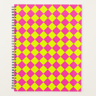 Gelb Rosa Diamant-Schachbrettmuster Planer