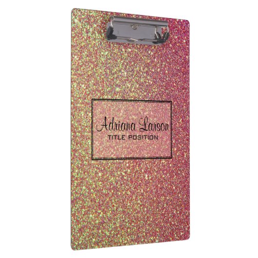 Gelb-Rosa-funkelnder Glitzer Klemmbrett (Rechts)