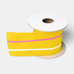Gelb & Rosa gestreifte minimalistische Vintage-Ele Satinband