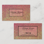 Gelb-Rosa-Glitzer Visitenkarte (Vorne/Hinten)