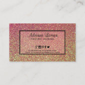 Gelb-Rosa-Glitzer Visitenkarte (Rückseite)