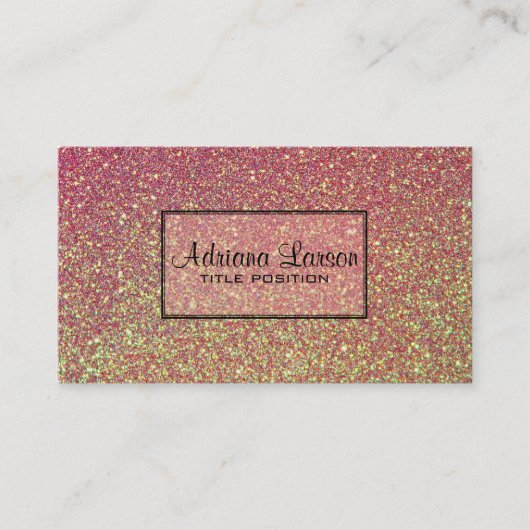 Gelb-Rosa-Glitzer Visitenkarte (Vorderseite)