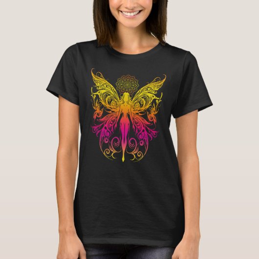 Gelb rosa Gradient verzauberte Fairycore T-Shirt (Vorderseite)